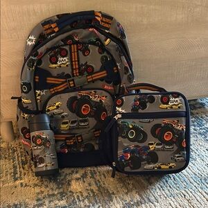 Pottery Barn Kids Hot Wheels Monster Truck Backpack Set